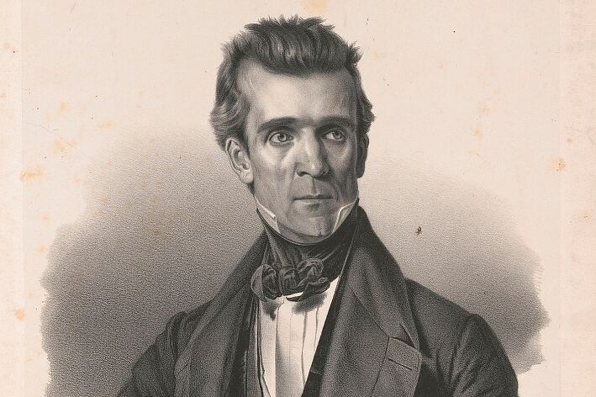 A lithograph of President James K. Polk from around 1845.    (Charles Fenderich/Library of Congress)