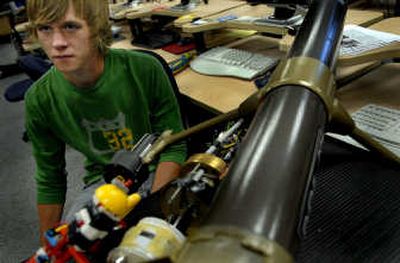 
Lakeland High School senior Sam VanDenBerg attends Riverbend Professional Technical Academy and was part of a team of students who built an underwater vehicle. 
 (Kathy Plonka / The Spokesman-Review)
