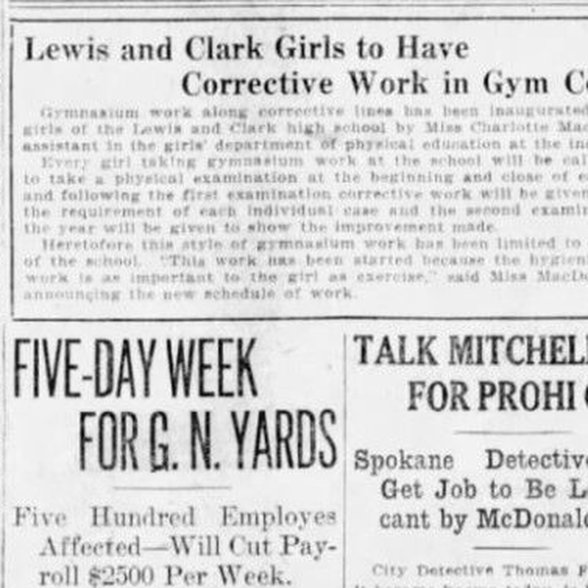 100 Years Ago In Spokane Lewis And Clark Girls Were Starting Pe Exams The Spokesman Review