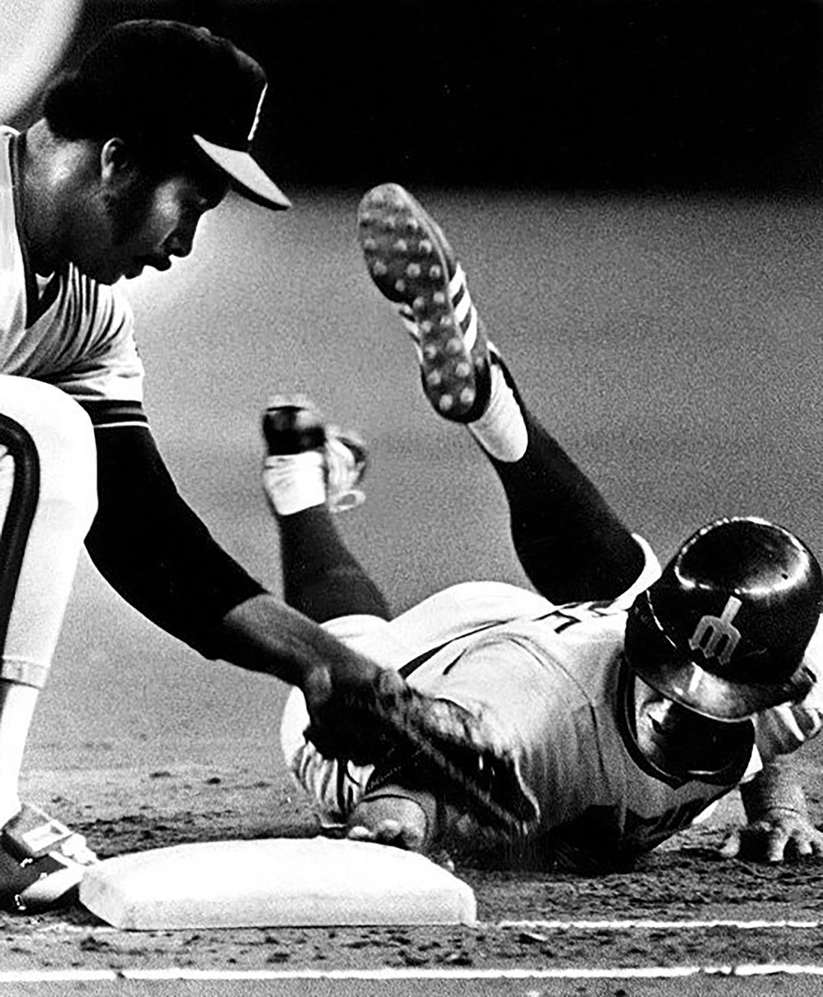 Bruce Bochte in the old Seattle Mariners uniform.