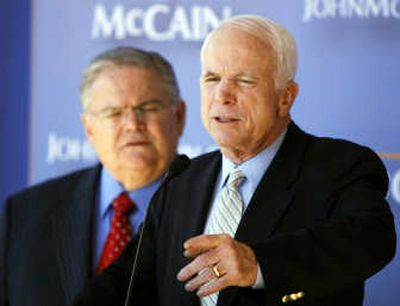 
Sen. John McCain appears at a February press conference with the Rev. John Hagee. FILE Associated Press
 (FILE Associated Press / The Spokesman-Review)