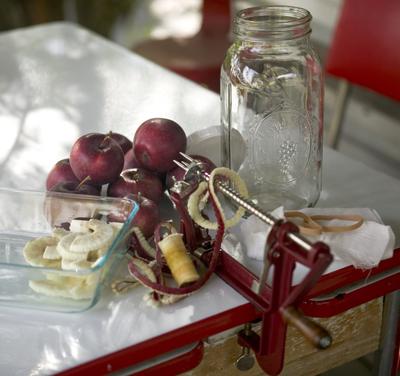 If you haven't yet treated yourself to a hand-crank apple peeler, you're missing out on the quickest, easiest way to create thin, uniform slices perfect for pies and crisps.  (Maryjane Butters / www.lehmans.com )
