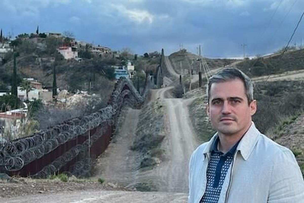 Spokane City Councilman and Republican congressional candidate Jonathan Bingle visits the U.S.-Mexico border in March.  (Courtesy photo)
