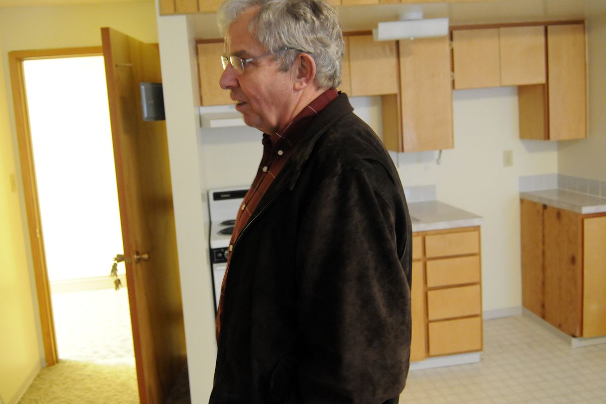 Karl Felgenhauer, president of the nonprofit Fairfield Care, stands in a one-bedroom apartment at the newly reopened senior facility. “We started with nothing,” he said, “but we