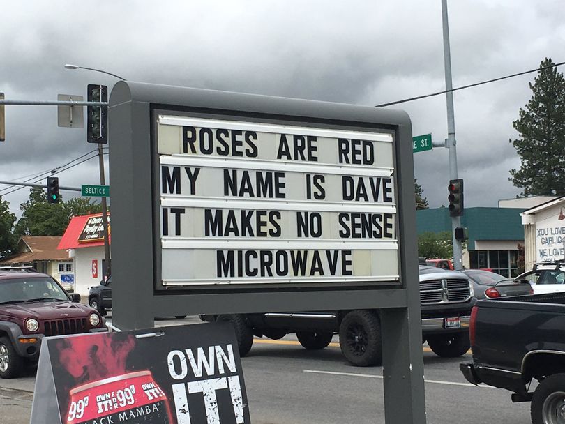 KHQ's Liz Burch spotted this bit of unusual rhyme in Post Falls during a North Idaho news outing this week. Does anyone know what it means?