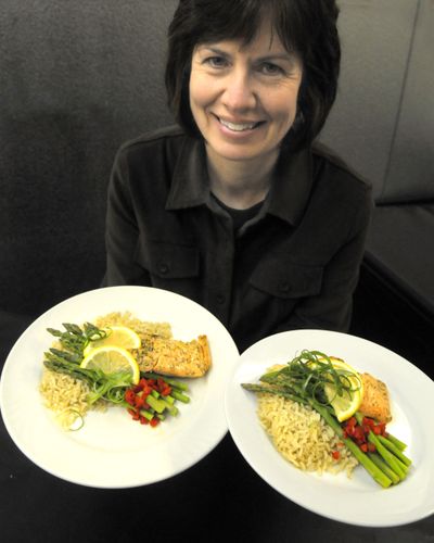 Dietitian Diana Walters shows an example of portion control and cardio-healthy food.chrisa@spokesman.com (CHRISTOPHER ANDERSON)
