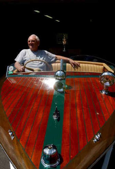 
Chris Knapton, president of the Inland Empire Chapter of the Antique and Classic Boat Society, has his 1986 17-foot Stan-Craft Beaver Tail ready for Sandpoint's second annual Wooden Boat Festival next weekend. 
 (Kathy Plonka / The Spokesman-Review)