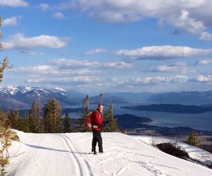 Kurt Stellwagen pauses on the Schweizter Mountain nordic skiing trails overlooking Lake Pend Oreille during a perfect spring day in the first week of April. (Jette Thorslund Benedetto)