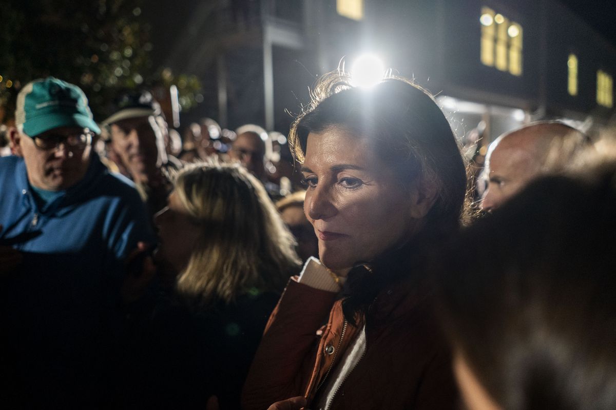 Republican presidential candidate Nikki Haley meets South Carolina voters during a rally in Myrtle Beach, S.C., on Thursday.  (Melina Mara/The Washington Post)