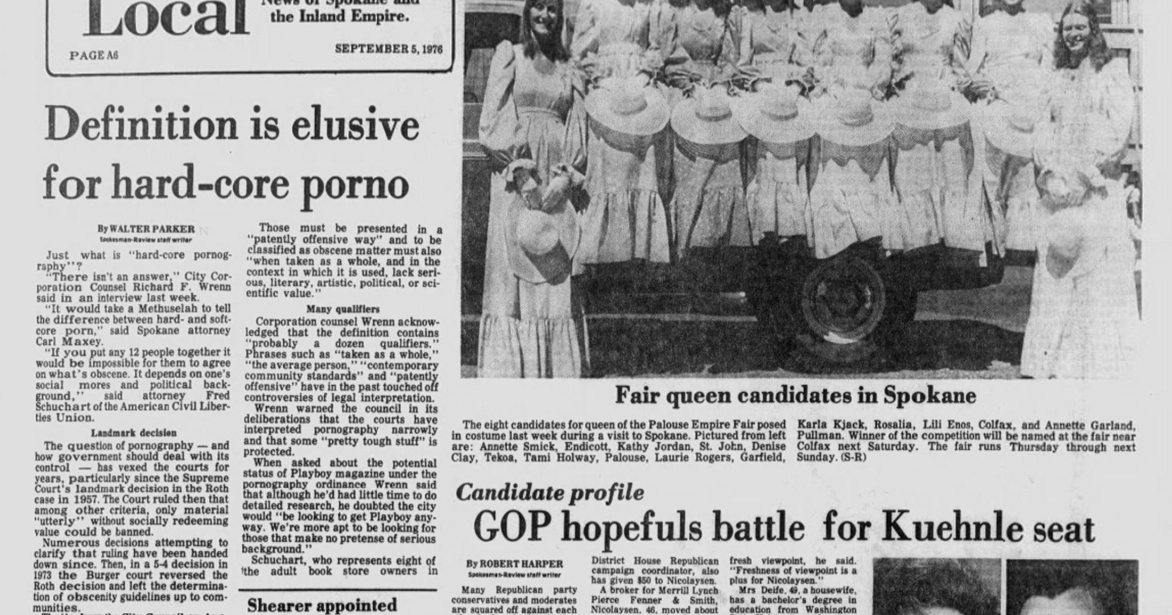 This day in history: What is porn? The Spokane City Council wanted to know. Walla Walla prison fire started by inmates