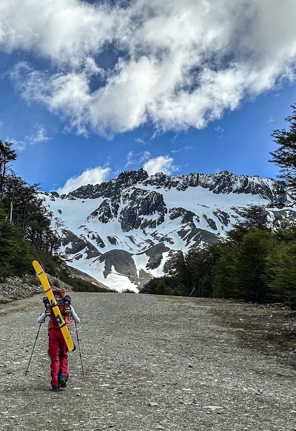 Glenn Stewart walks toward the Martial Glacier in Argentina where his friend Jim Joy died in 2018.  (Courtesy of Glenn Stewart)