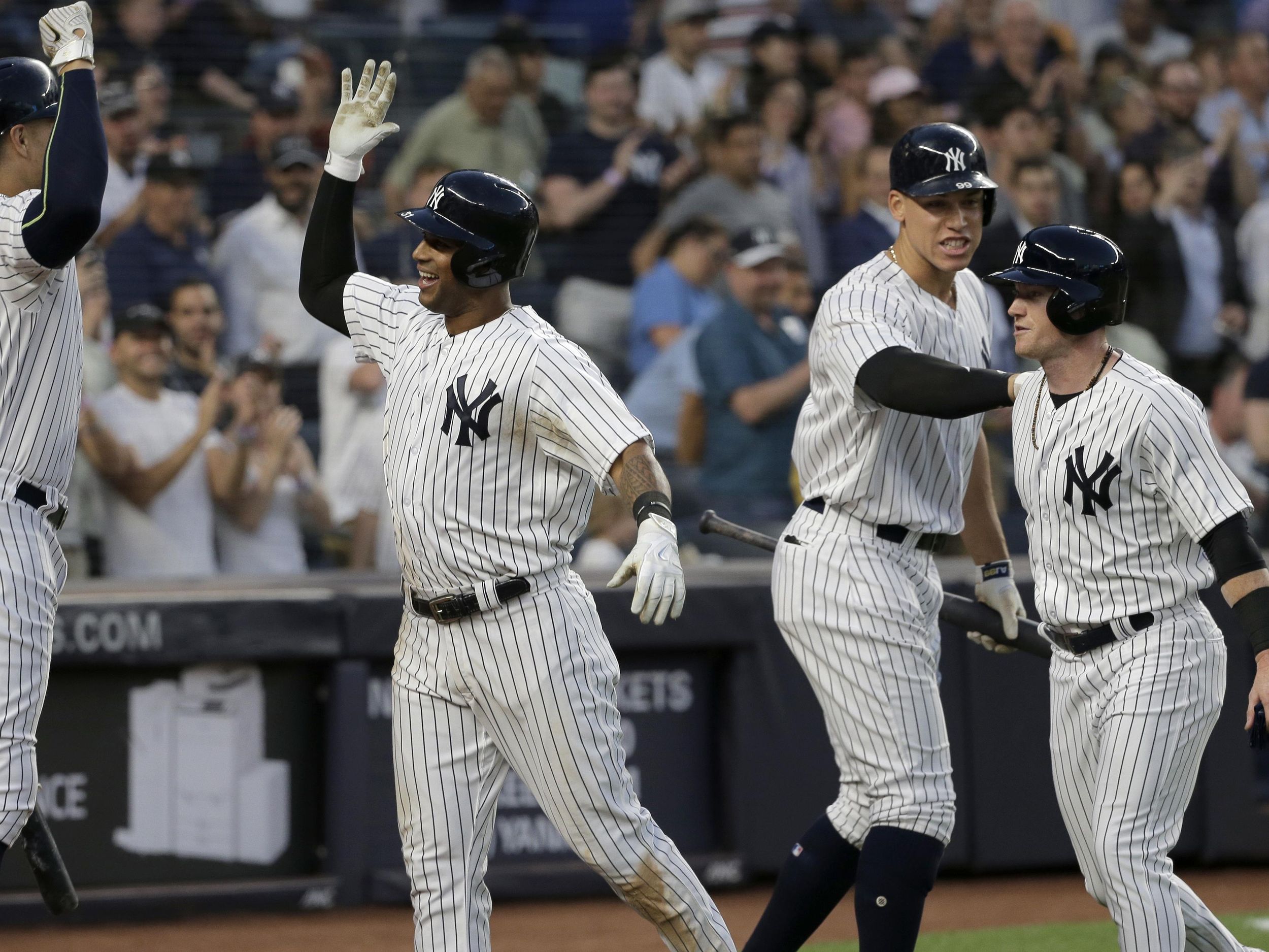 Stanton homers and drives in 4 to power Cole, Yankees to 7-2 win