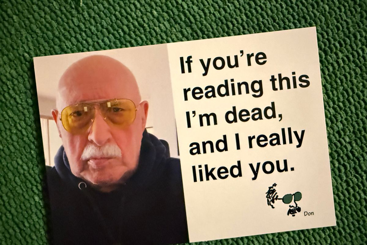 A card Leah Glickman sent to family and friends, designed by her father, Don Glickman, who died on Nov. 11.  (Leah Glickman)