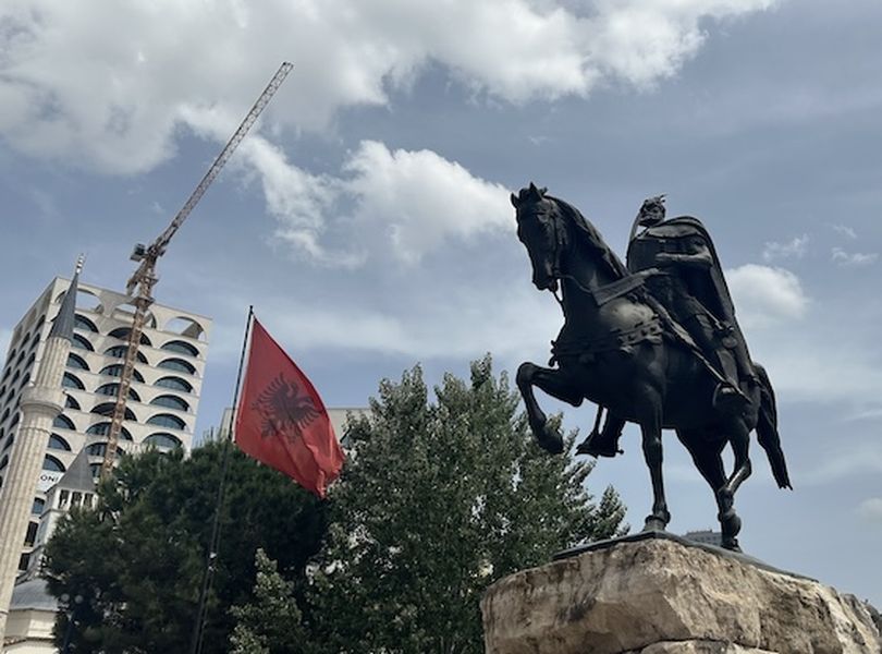 Skanderberg Square represents the past and future of Albania. (Dan Webster)