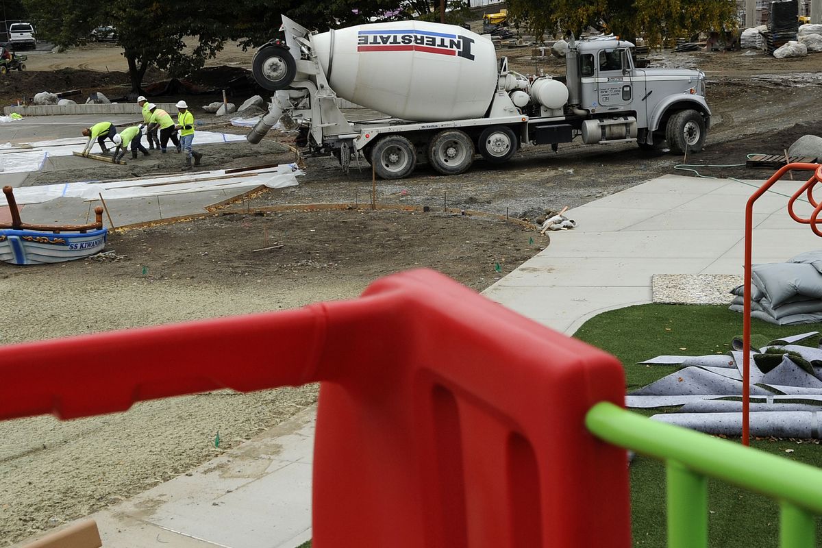Construction continued during a tour of the progress of McEuen Park on Thursday. The public can tour the park on Saturday.