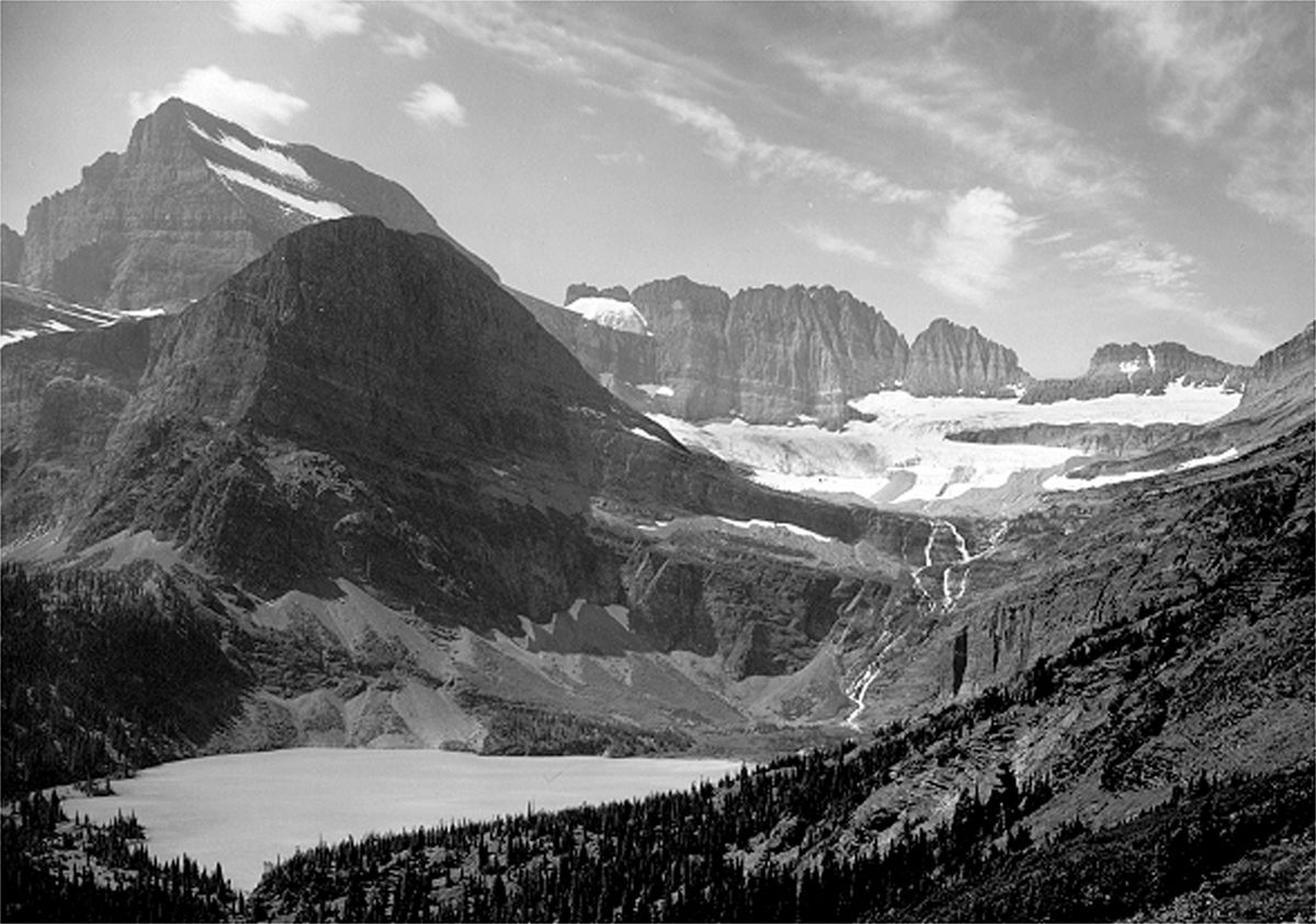 Grinnell Glacier in Glacier National Park in Montana is shown in this 1910 photo. (Fred Kiser / The Spokesman-Review)