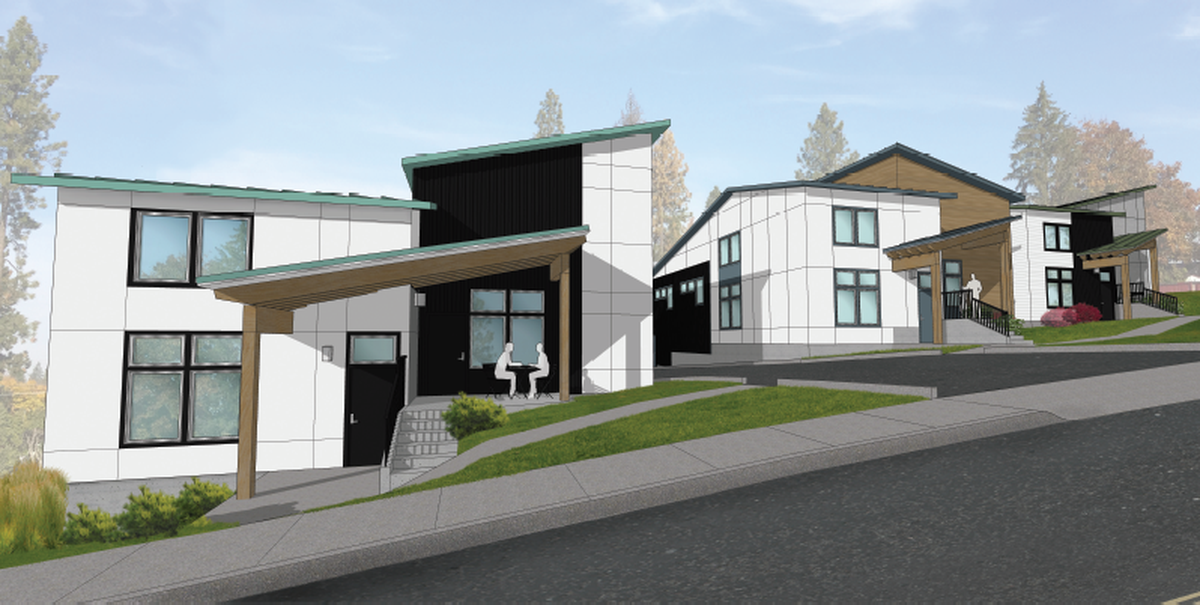 An artist’s rendering of housing being built at 29th Avenue and Perry Street on Spokane’s South Hill. (Courtesy of Carrie Wurzburg)