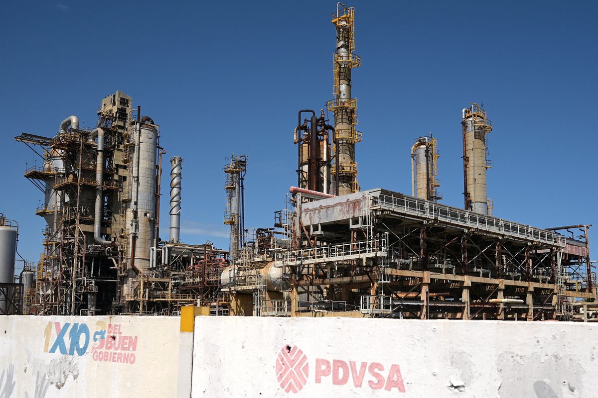 Installations at the El Palito refinery of Venezuelan state oil company PDVSA in Puerto Cabello, Venezuela, after the National Assembly approved a major reform of the country’s main oil law.  (Reuters)