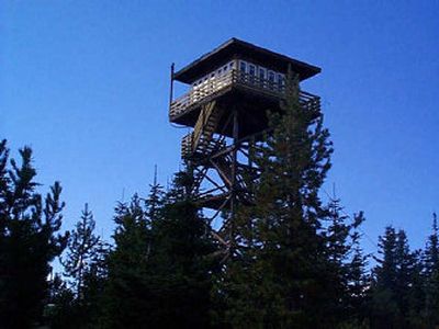 
Bald Mountain lookout is perched on a 40-foot tower.
 (U.S. FOREST SERVICE / The Spokesman-Review)