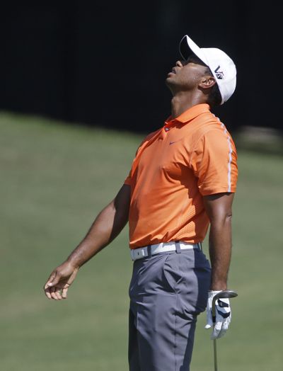 Tiger Woods went a whole round without a birdie for the seventh time in his career, this time to open the PGA Tour Championship. (Associated Press)