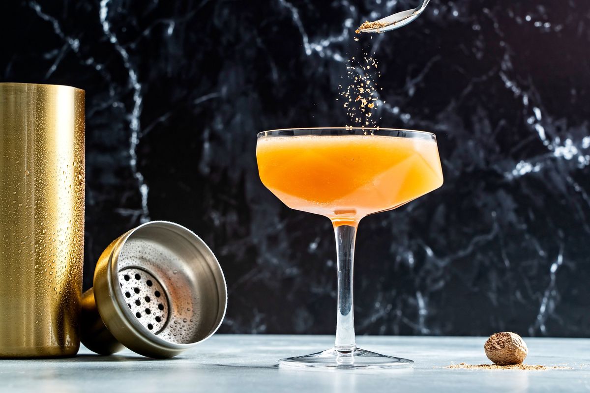 Cameron’s Kick Cocktail is included in the book “Paddy Drinks: Modern Irish Whiskey Cocktails” by Jillian Vose, Jack McGarry, Sean Muldoon and Conor Kelly (Harvest, 2022).  (Scott Suchman/For the Washington Post)