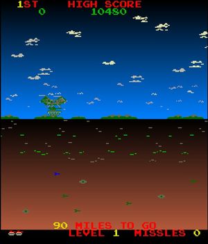 "Minefield" combined the tank-arcade craze with the twin-stick shooter in 1983. 