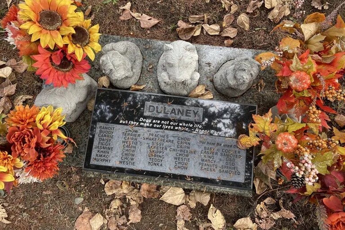 The Dulaney family have laid more than 30 of their beloved pets to rest at the Seattle-Tacoma Pet Cemetery.  (Elise Takahama/Seattle Times)