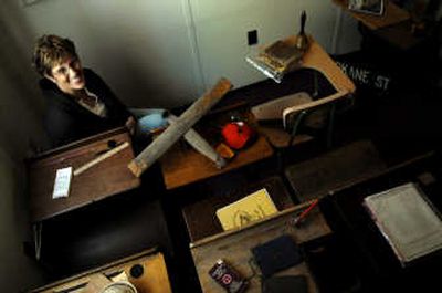 
Sharon Alexander is president of the Post Falls Historical Society Museum. She is shown at the museum's new location on Railroad Avenue.
 (Kathy Plonka / The Spokesman-Review)