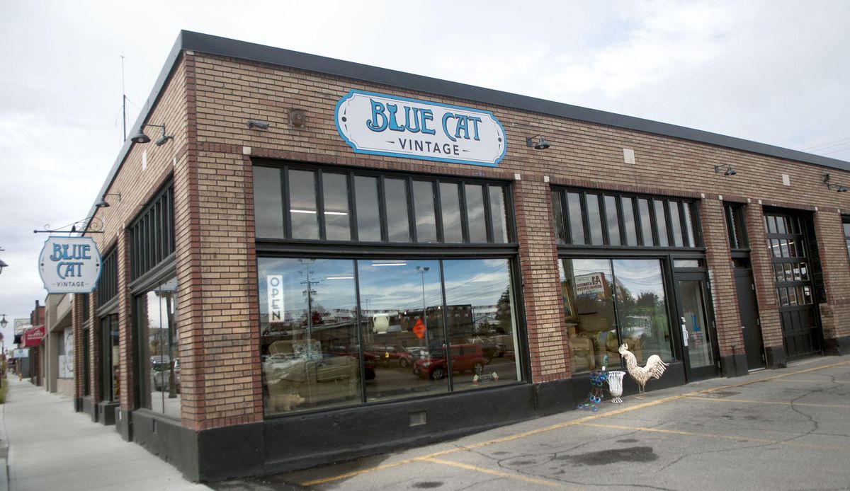 Blue Cat Vintage which at one time was a service garage and gas station at 1919 E. Sprague was placed on the Spokane Register of Historic Places this week. (Kathy Plonka / The Spokesman-Review)