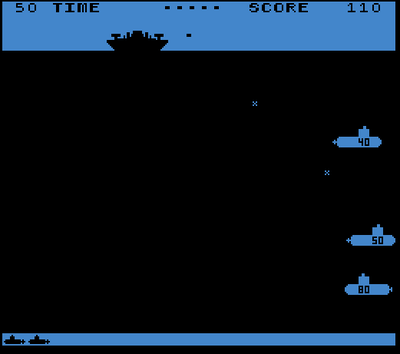 Depth Charge didn't leave the player guessing as to how many points they'd score by destroying enemy submarines.