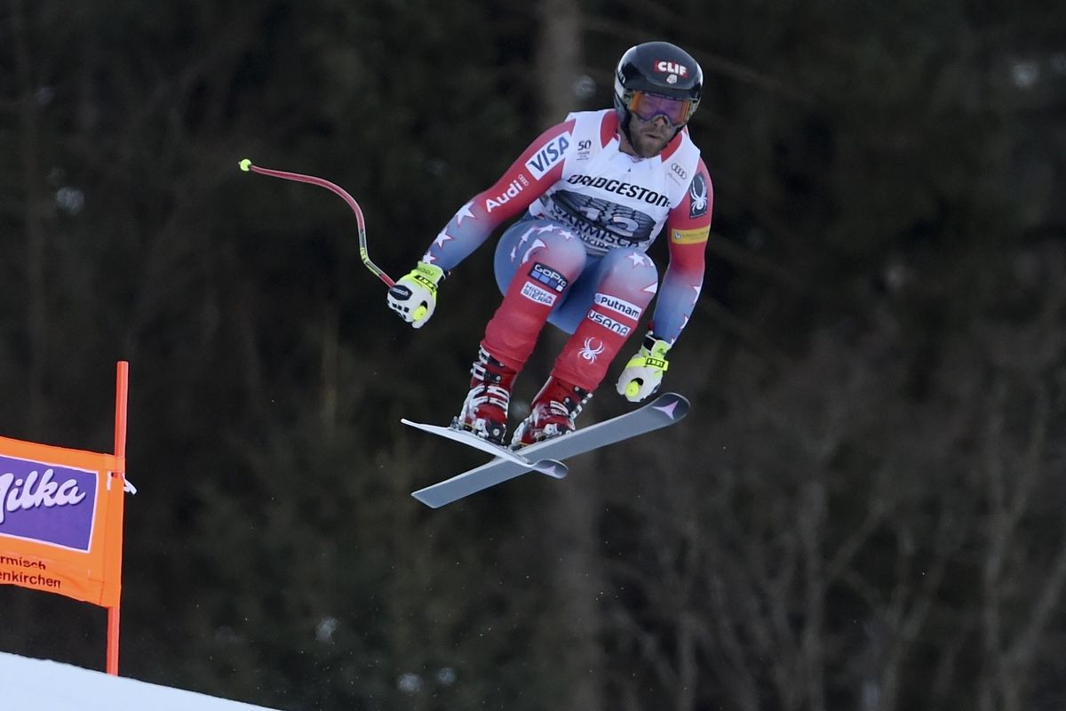 United States’ Travis Ganong competes during an alpine ski, men’s World Cup downhill race, in Garmisch Partenkirchen, Friday, Jan. 27, 2017. (Marco Tacca / Associated Press)