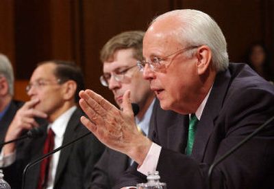 
Former Nixon White House Counsel John Dean testifies Friday before the Senate Judiciary Committee on a proposal by Sen. Russell Feingold, D-Wis., to censure President Bush. 
 (Associated Press / The Spokesman-Review)
