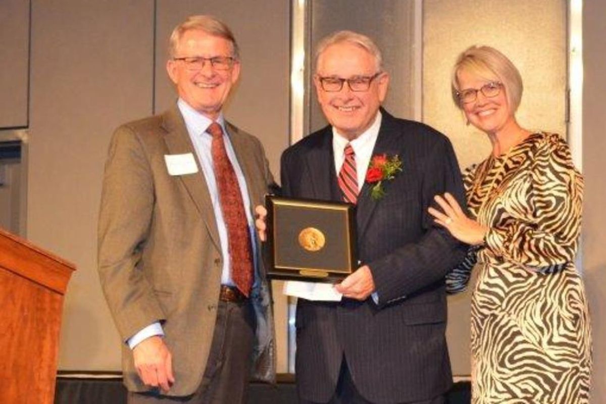 Richard Boysen, center, receives the Providence Humanitarian Award. (Providence Health Care / Courtesy photo)