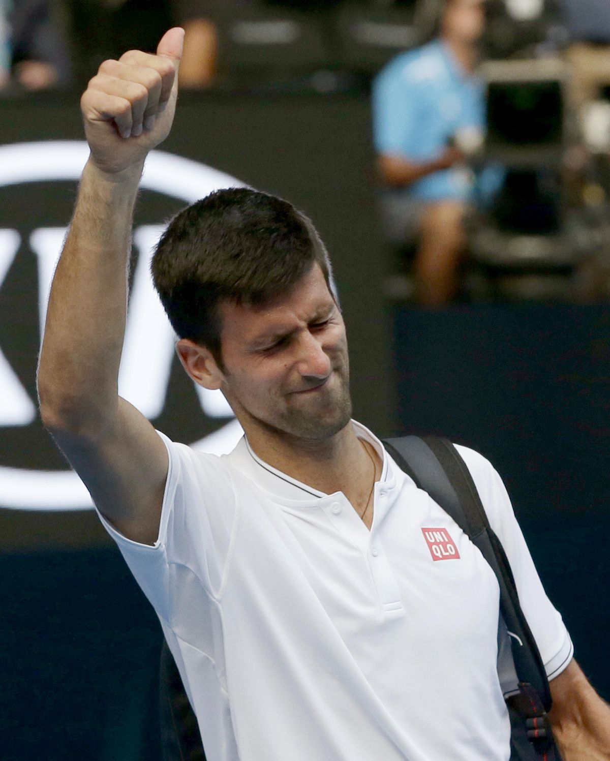 Serbia’s Novak Djokovic gestures to the crowd after losing to Uzbekistan’s Denis Istomin during their second round match at the Australian Open tennis championships in Melbourne, Australia, Thursday, Jan. 19, 2017. (Mark Baker / Associated Press)