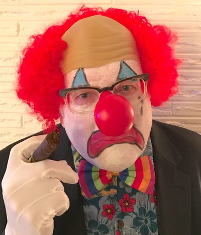 Doug Clark combats “creepy clown” hysteria by dressing up as Dougles the Clown. Although on second thought, maybe there is something to the whole “creepy clown” thing. (Courtesy photo)