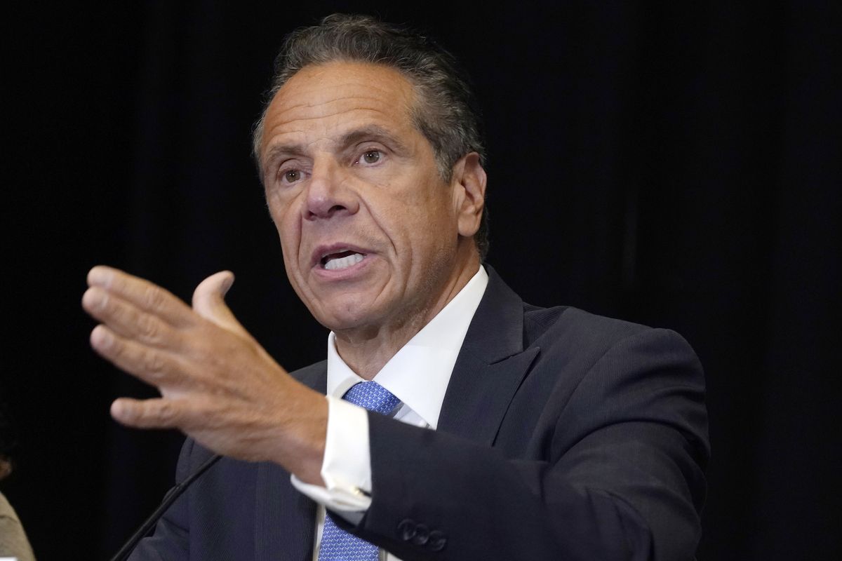 FILE - New York Gov. Andrew Cuomo speaks during a news conference at New York