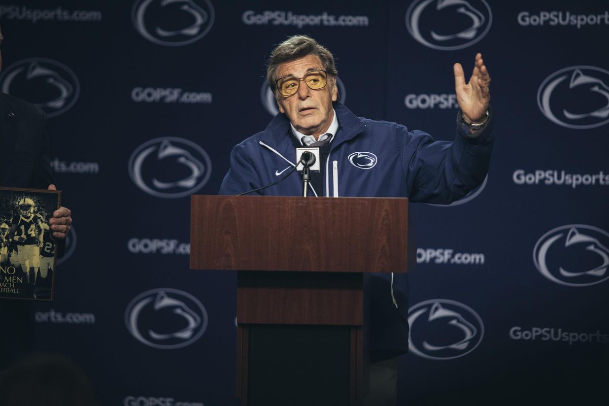 Al Pacino portrays Joe Paterno in a scene from “Paterno,” a film about the late Penn State football coach. (Atsushi Nishijima / HBO)