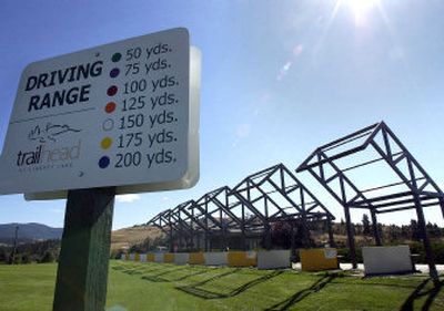 
Shelters are being built at the driving range at Trailhead to allow the course to remain open during the winter, depending on the amount of snow. 
 (The Spokesman-Review)