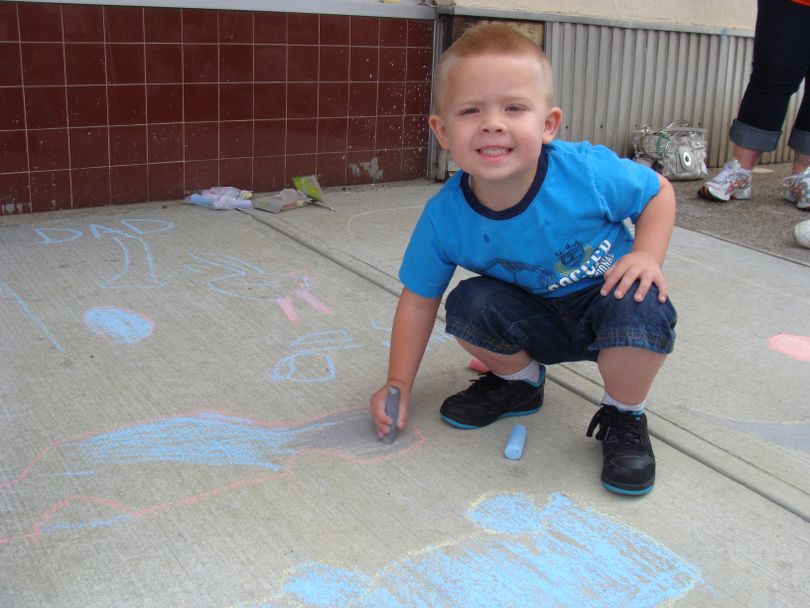 Ryan Schatz at the Hillyard Chalk Art Walk on June 18, 2011 (Luke Tolley)