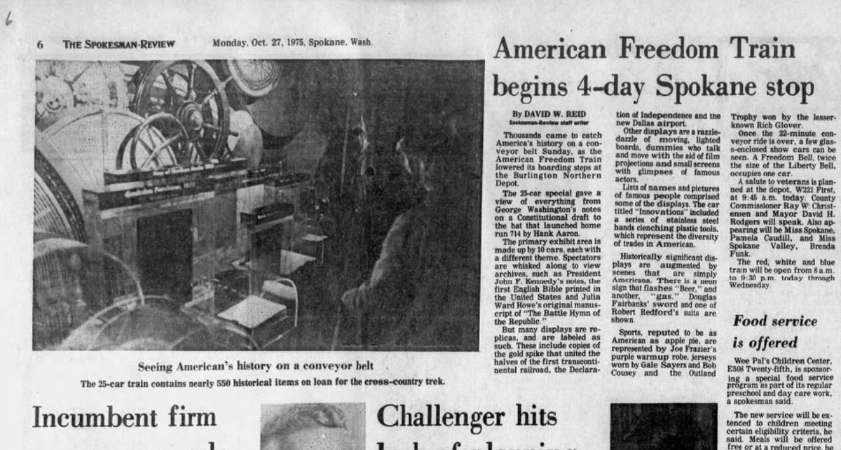 American Freedom Train makes four-day stop in Spokane. (Spokesman-Review archives)