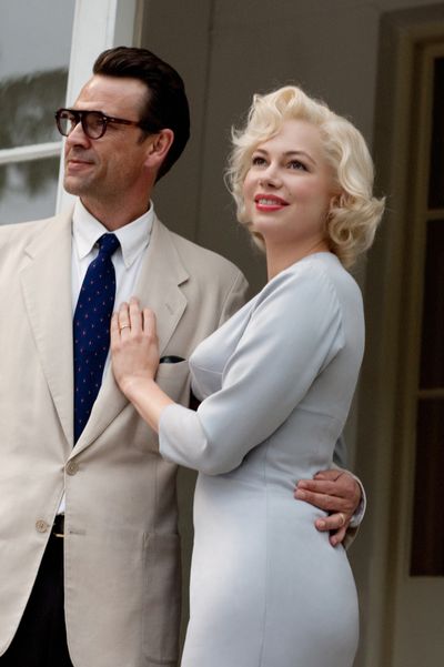 Dougray Scott portrays Arthur Miller and Michelle Williams portrays Marilyn Monroe in “My Week With Marilyn.” (Associated Press)