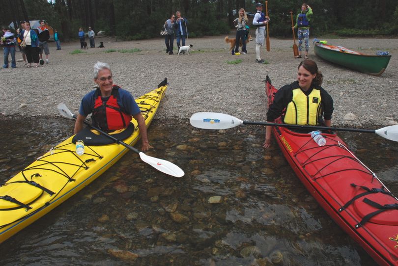 Randy Michaelis has a Fathers Day date at the Spokane River Canoe Classic with his daughter, Caitlin Packer, 26. (Rich Landers / The Spokesman-Review)