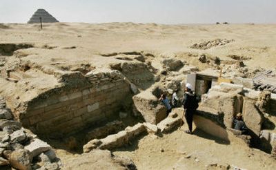 
The site of 4,200-year-old tombs honoring  three dentists who served the nobility of the 5th Dynasty is unveiled Sunday at the Saqarra pyramid complex south of Cairo, Egypt. 
 (Associated Press / The Spokesman-Review)