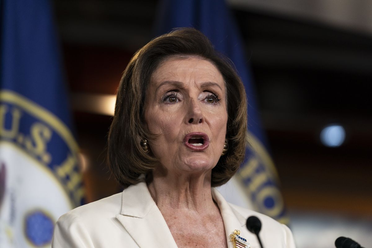 House Speaker Nancy Pelosi of Calif., speaks during a media availability at the Capitol in Washington, Thursday, June 24, 2021. Pelosi announced on Thursday that she