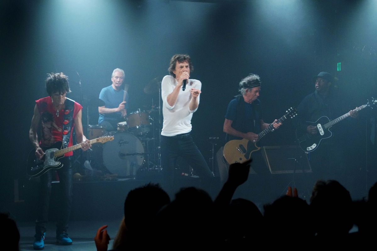 The Rolling Stones play a surprise show at the Echoplex in Los Angeles on Saturday night. (Associated Press)