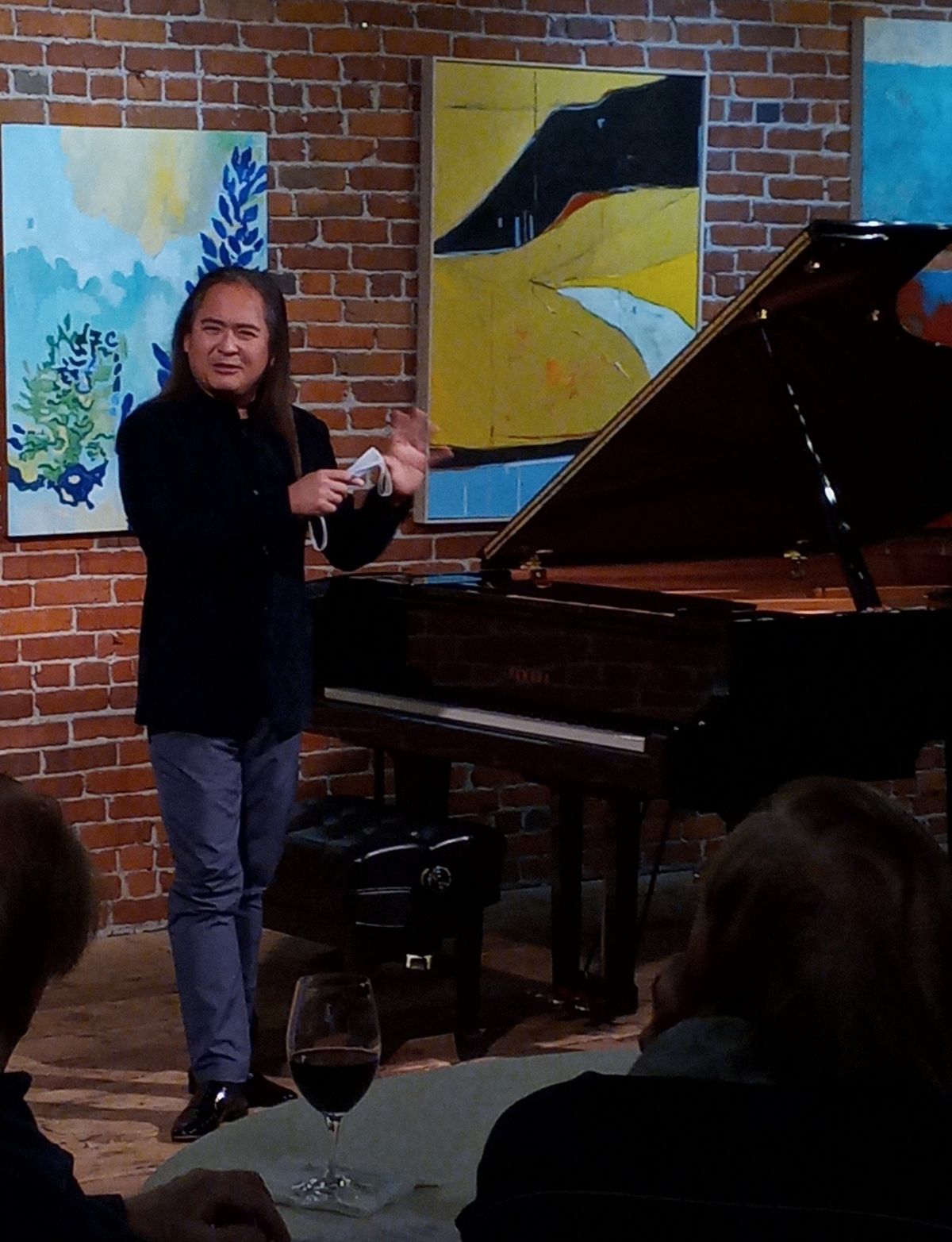 Pianist Victor Santiago Asuncion at Barrister Winery on Saturday evening.  (Larry Lapidus/For The Spokesman-Review)