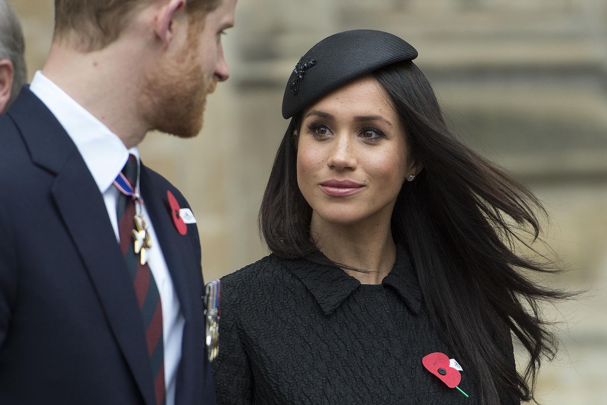 Britain’s Prince Harry and Meghan Markle attend a Service of Thanksgiving and Commemoration on ANZAC Day at Westminster Abbey in London, Wednesday, April 25, 2018. (Eddie Mulholland / Associated Press)