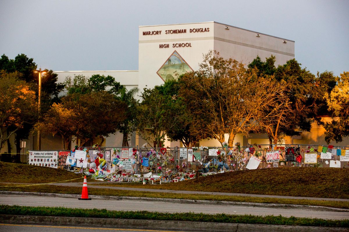Marjory Stoneman Douglas High School in Parkland, Fla. on Feb. 28, 2018. Jurors visited the school last year, during the sentencing trial for the gunman who killed 17 students and staff members there in 2018.   (New York Times)
