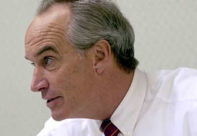 
 Gov. Dirk Kempthorne talks with reporters and the editorial board of The Spokesman- Review, recapping this week's State of the State address. 
 (Kathy Plonka / The Spokesman-Review)