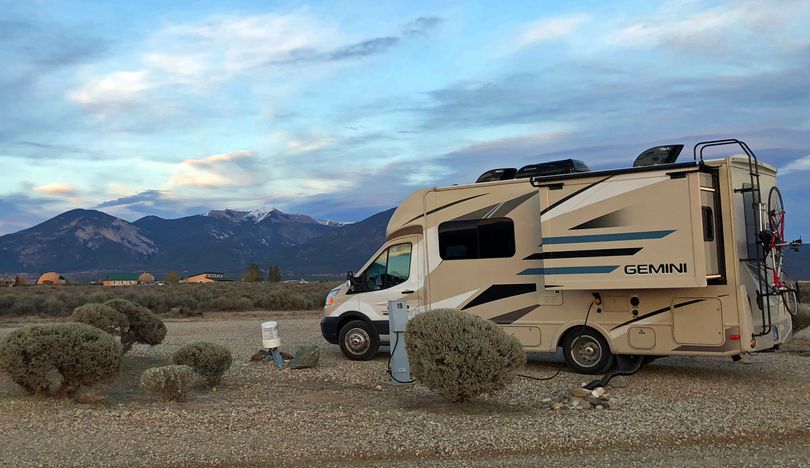 The Taos Monte Bello RV Park has nice views of the Sangre de Cristo Range. (Leslie Kelly)